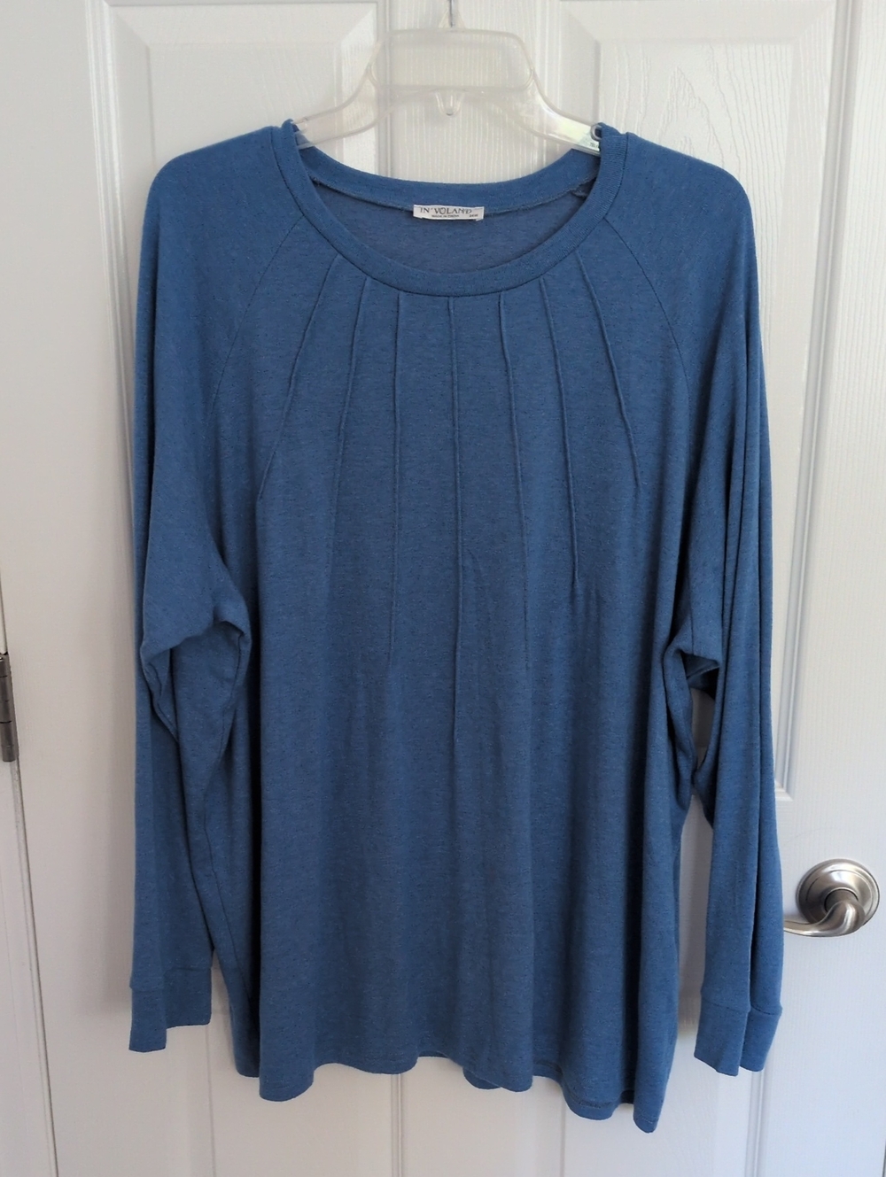 NWOT In'Voland Blue Heathered Long Sleeve Top - 24W